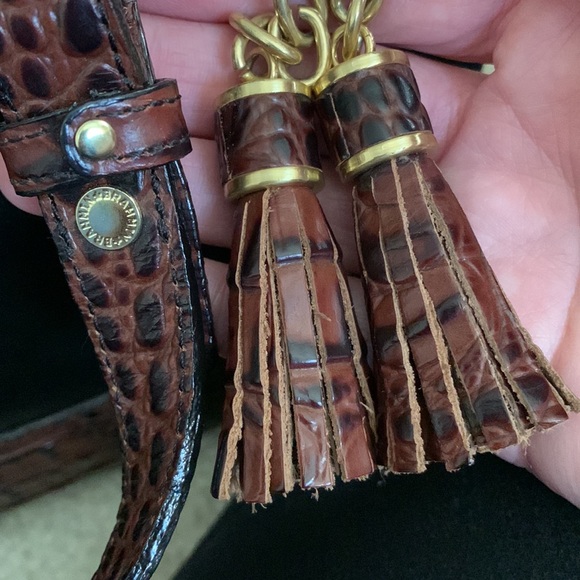 Brahmin Asher Satchel Tote Black Brown Crocodile Embossed Leather Purse - Picture 12 of 17